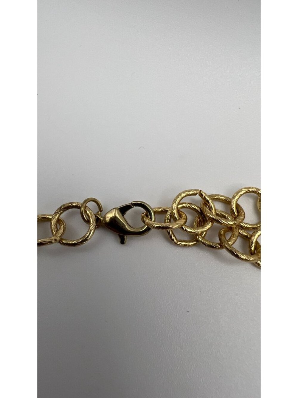 Stella & Ruby Gold Chain Multi-Strand Necklace With Blue White & Clear Beads - Picture 3 of 4